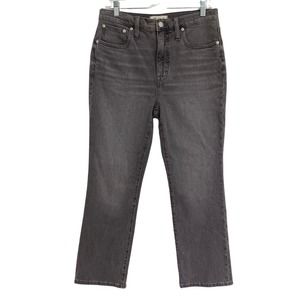 Madewell Jeans Women's 28 Slim Demi Boot Cropped High Rise Charcoal Gray Stretch